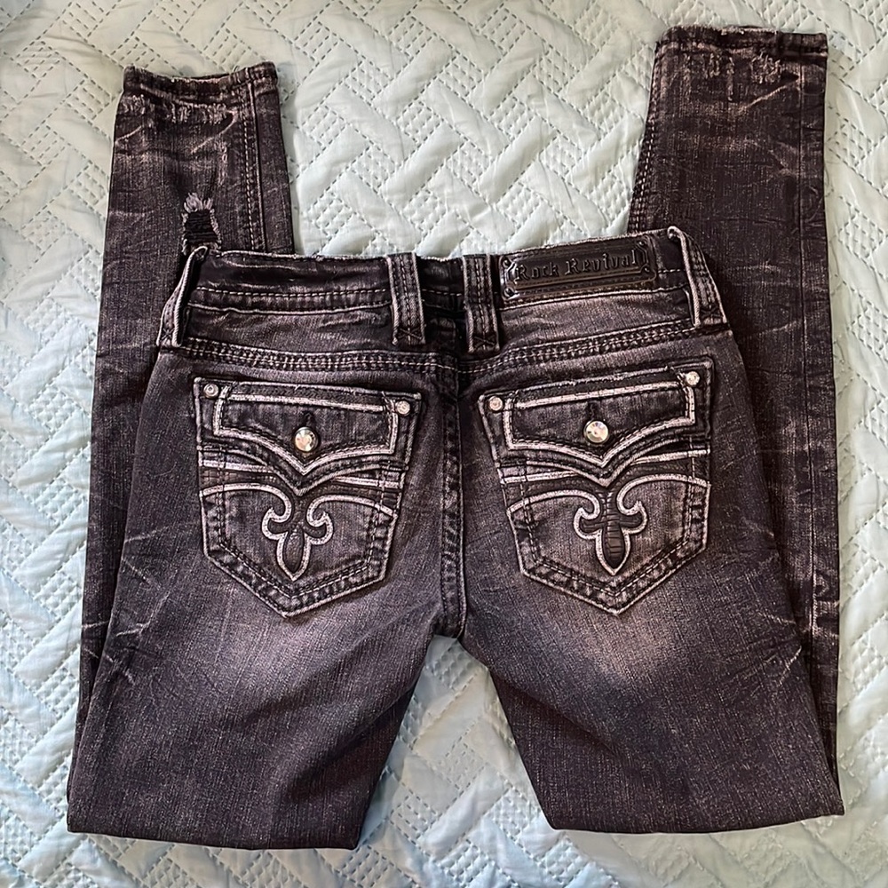 Rock Revival Size 25 Celinda Black Skinny Jeans